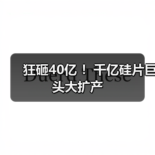 狂砸40亿 !千亿硅片巨头大扩产(图1) 狂砸40亿 !千亿硅片巨头大扩产(图1)