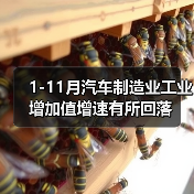 1-11月汽车制造业工业增加值增速有所回落(图2) 1-11月汽车制造业工业增加值增速有所回落(图2)