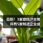 最新!3家登陆沪主板,共有5家制造企业成功上市(图4) 最新!3家登陆沪主板,共有5家制造企业成功上市(图4)