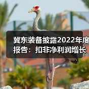 冀东装备披露2022年度报告：扣非净利润增长79.99%