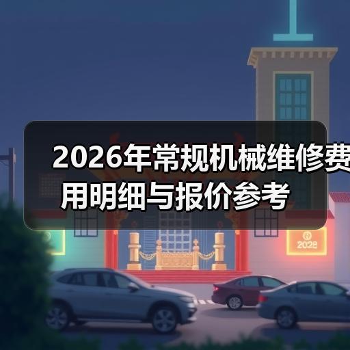 2026年常规机械维修费用明细与报价参考